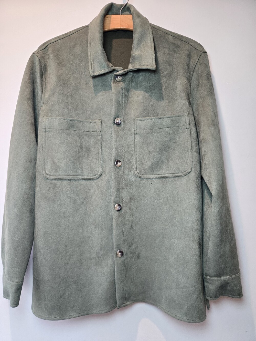 Truth By Republic Shirt Men's Smal Faux Leather Suede Button Down Y2k Streetwear